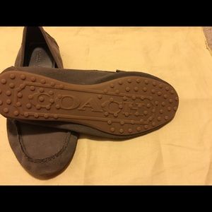 Gray, suede Coach Loafers
